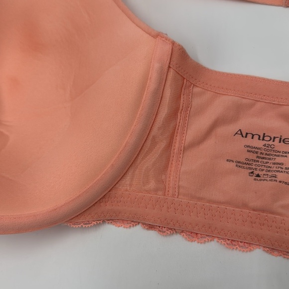 NWT Ambrielle Peach Pearl Organic Cotton Bra Size 42C Full Figure - Picture 6 of 11
